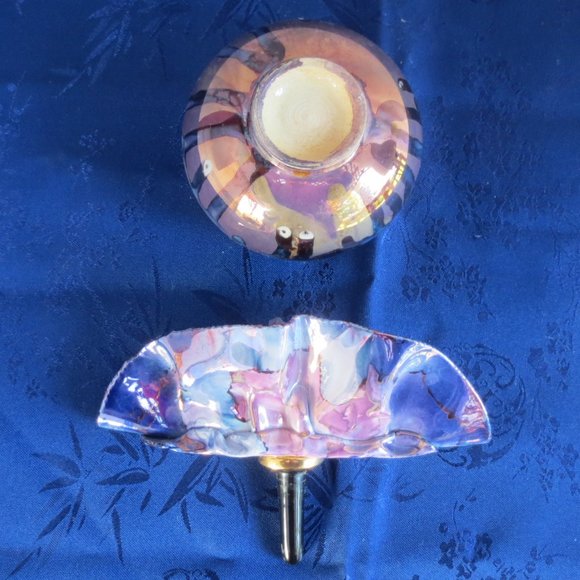 Vintage Ceramic Perfume Bottle with Stopper Exquisite Amethyst Crystal Custom - Picture 9 of 10